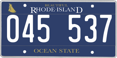 RI license plate 045537
