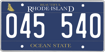 RI license plate 045540