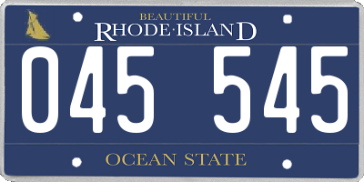 RI license plate 045545