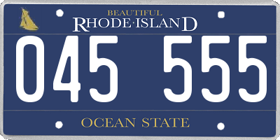 RI license plate 045555
