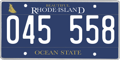 RI license plate 045558
