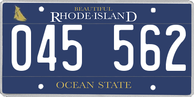 RI license plate 045562
