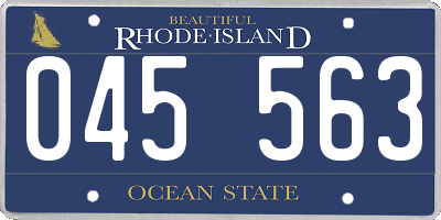 RI license plate 045563