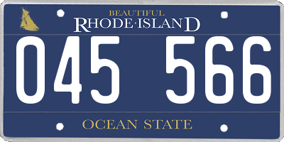 RI license plate 045566