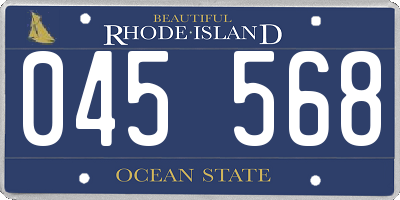 RI license plate 045568