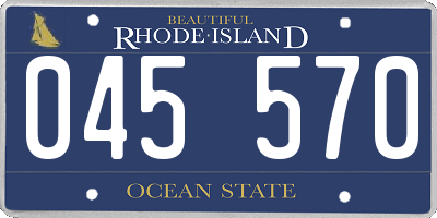 RI license plate 045570