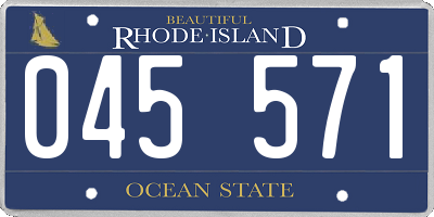 RI license plate 045571