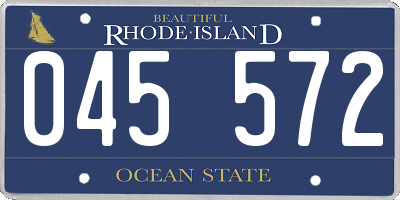 RI license plate 045572