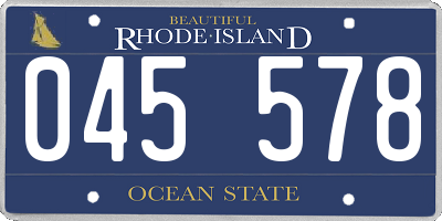 RI license plate 045578