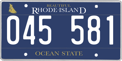 RI license plate 045581