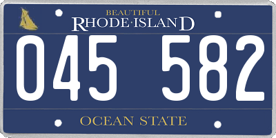 RI license plate 045582