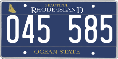 RI license plate 045585