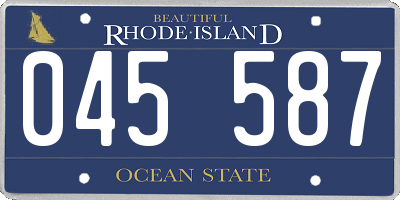 RI license plate 045587