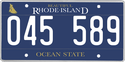 RI license plate 045589