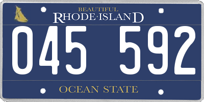 RI license plate 045592
