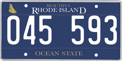 RI license plate 045593