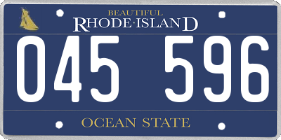 RI license plate 045596