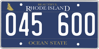 RI license plate 045600
