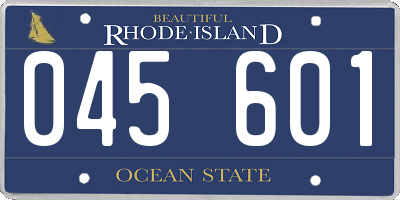 RI license plate 045601