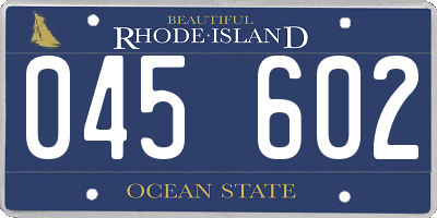 RI license plate 045602