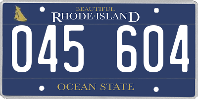 RI license plate 045604