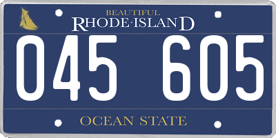 RI license plate 045605
