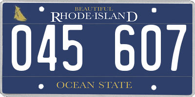 RI license plate 045607