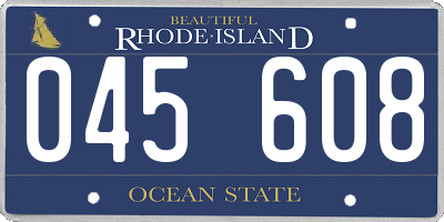 RI license plate 045608
