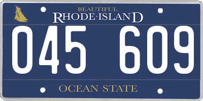 RI license plate 045609