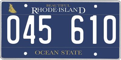 RI license plate 045610