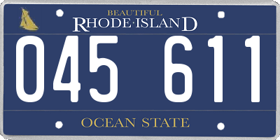 RI license plate 045611