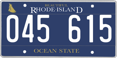 RI license plate 045615