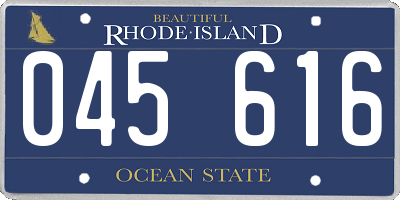 RI license plate 045616