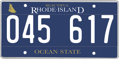 RI license plate 045617