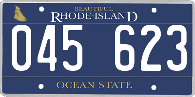 RI license plate 045623