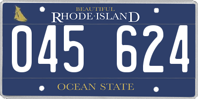 RI license plate 045624