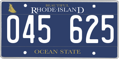RI license plate 045625