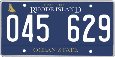 RI license plate 045629