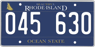 RI license plate 045630