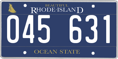 RI license plate 045631