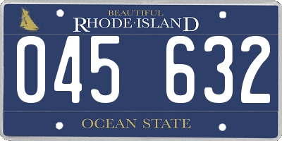 RI license plate 045632