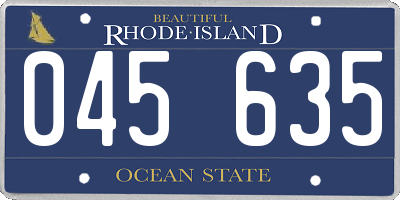 RI license plate 045635