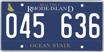 RI license plate 045636