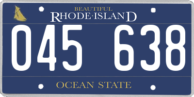 RI license plate 045638