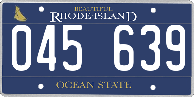 RI license plate 045639