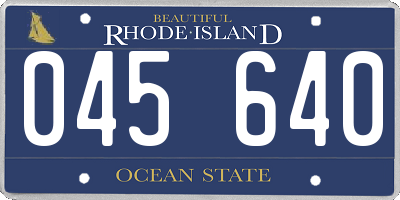 RI license plate 045640