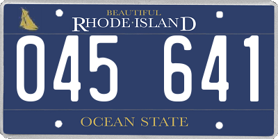 RI license plate 045641