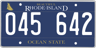 RI license plate 045642