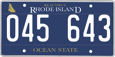 RI license plate 045643