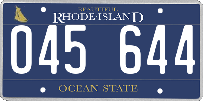 RI license plate 045644